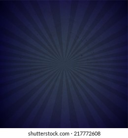 Dark Blue Sunburst Cardboard Paper With Gradient Mesh, Vector Illustration