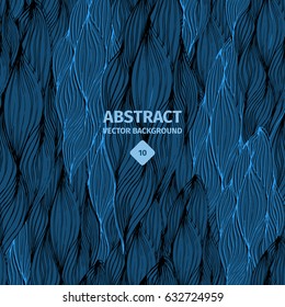 Dark blue sweater abstract background, warm knit woolen texture with striped design, decorative element for hobby and craft pattern. Vector illustration
