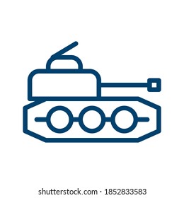 Dark Blue Tank Icon Design Isolated on White Background