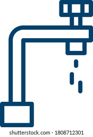 Dark Blue Tap Icon Design Isolated on White Background