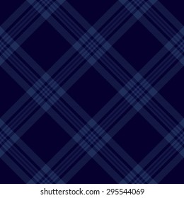 Dark blue tartan diagonal seamless pattern background