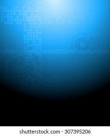 Dark blue tech abstract background. Vector design