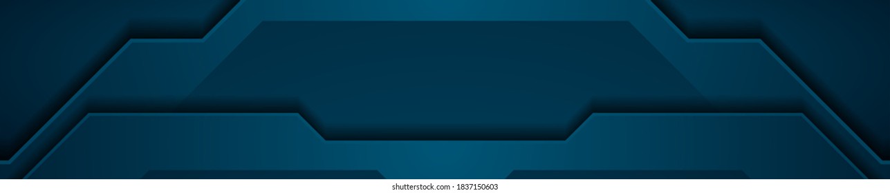 Dunkelblaues, geometrisches abstraktes Design für Banner. Futuristisches Konzept, Vektorhintergrund