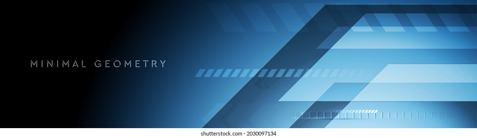 Dark blue tech geometric abstract minimal background. Vector banner design
