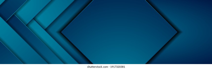 Dark blue tech geometric material abstract background. Corporate vector banner design