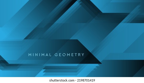 Dark blue tech geometric minimal abstract background. Vector design