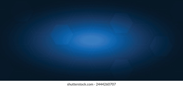 Dark blue technology background with hexagonal elements