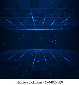 Dark blue technology background.Futuristic digital technology concept background.Technology High speed. Virtual 3d Illustration.