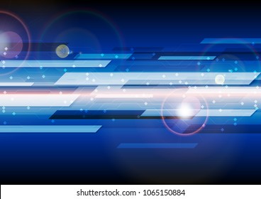 Dark blue technology circuit board lines abstract background. Vector design