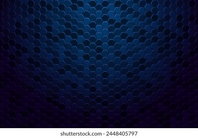 Fondo hexagonal de Tecnología azul oscuro. Textura de rejilla de panal. Ilustración vectorial. 