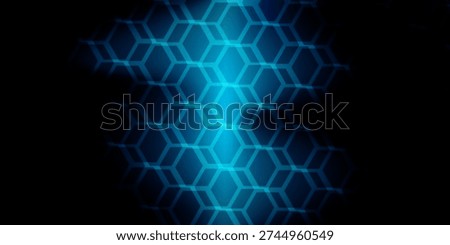 Dark blue technology hexagonal vector background. Abstract blue bright energy flashes under hexagon in navy blue technology, modern, futuristic vector illustration.
