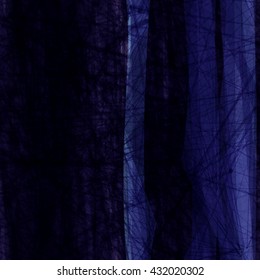 Dark blue template of vertical stripes and scratches and thin lines. Randomly mixed. Transparency, overlay, intersection. Abstract seamless background.