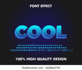 Dark blue text effect with modern 3d design, gradient font complete set alphabet, number and symbol. Premium Vector.
