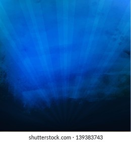 Dark Blue Texture With Sunburst With Gradient Mesh, Vector Illustration