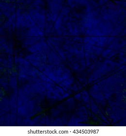 Dark blue texture. Triangular elements, thin straight lines, scratches, streaks, spots. Randomly mixed. Abstract seamless vector background