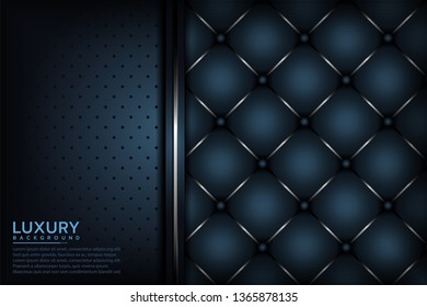 Dark blue textured layer overlap background. Elegant luxurious background