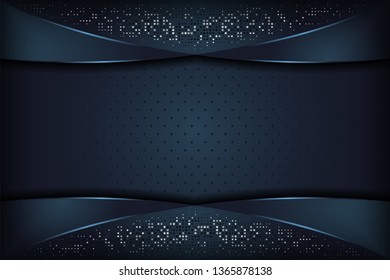 Dark blue textured layer overlap background. Elegant luxurious background