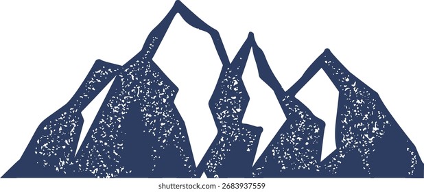 Dunkelblau strukturiert Mountain Range Silhouette auf weißem Hintergrund Berge Gipfel