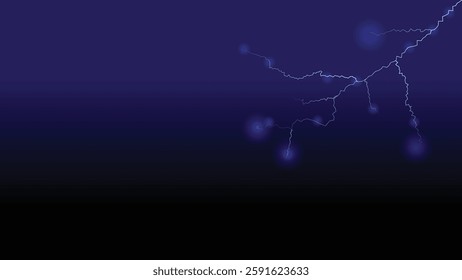 Dark Blue Thunderstorm Background Electric Lightning Bolt Illustration