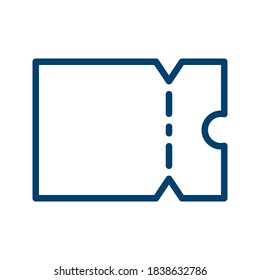 Dark blue ticket icon design isolated on white background