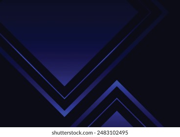 Fondo de decoración cuadrado de línea triangular azul oscuro. Ilustración vectorial.