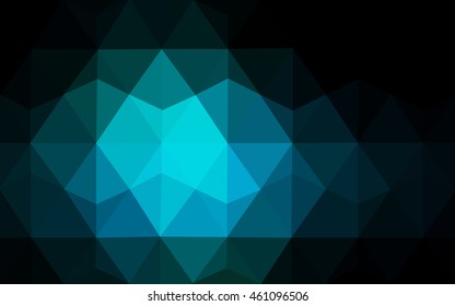 Dark blue triangle mosaic background. Shining colored illustration in a brand-new style. Triangular pattern for your business design.