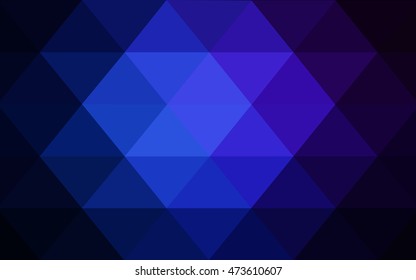 Dark blue triangle mosaic background. Triangular geometric sample with gradient.  The best triangular design for your business.