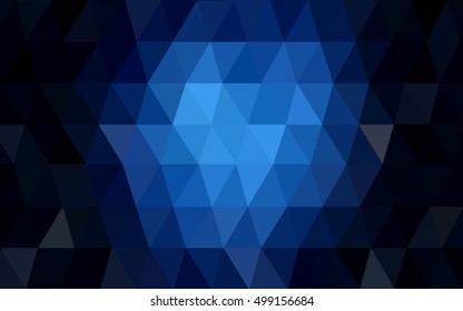Dark blue triangle mosaic background. An elegant bright illustration with gradient. A completely new template for your business design.