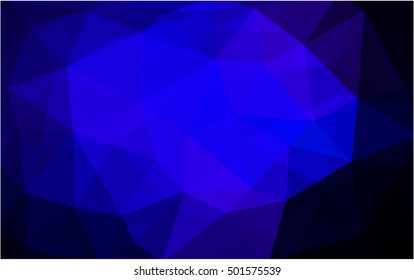 Dark blue triangle mosaic background. Creative geometric illustration in Origami style with gradient. The textured pattern can be used for background.