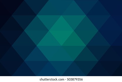 Dark blue triangle mosaic background. Modern geometrical abstract illustration with gradient. The template can be used as a background for cell phones.