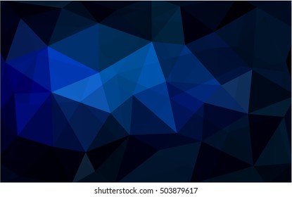 Dark blue triangle mosaic background. Shining illustration, which consist of triangles. Triangular pattern for your business design.