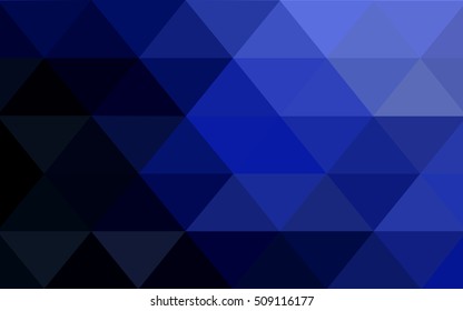 Dark blue triangle mosaic background. A completely new color illustration in a vague style. Brand-new style for your business design.