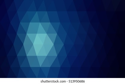 Dark blue triangle mosaic background. Shining illustration, which consist of triangles. The textured pattern can be used for background.