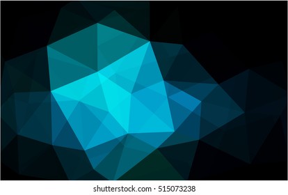 Dark blue triangle mosaic background. Creative geometric illustration in Origami style with gradient. The template can be used as a background for cell phones.