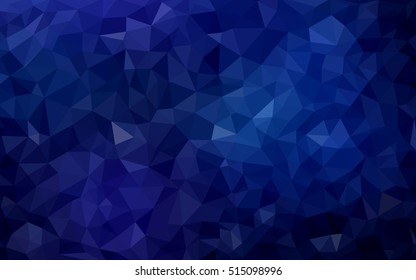Dark blue triangle mosaic background. Triangular geometric sample with gradient.  A completely new design for your business.