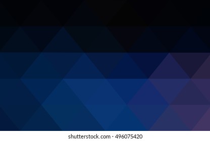 Dark blue triangle mosaic pattern. Geometric illustration in Origami style with gradient.  Brand-new design for your business.