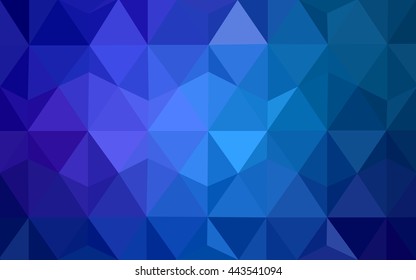 Dark blue triangle mosaic template. Colorful abstract illustration with gradient. Brand-new style for your business design.