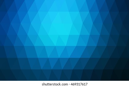 Dark blue triangle mosaic template. Brand-new colored illustration in blurry style with gradient. The polygonal design can be used for your web site.