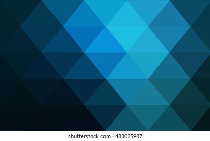 Dark blue triangle mosaic template. An elegant bright illustration with gradient. The template can be used as a background for cell phones.