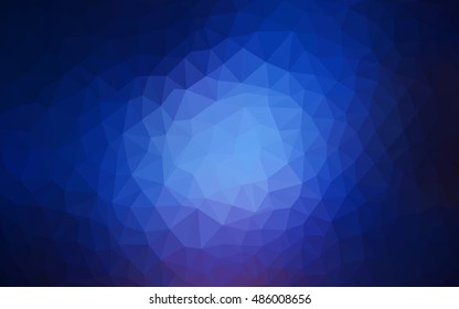 Dark blue triangle mosaic template. Brand-new colored illustration in blurry style with gradient. The template can be used as a background for cell phones.