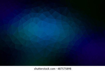 Dark blue triangle mosaic template. A completely new color illustration in a vague style. Brand-new style for your business design.