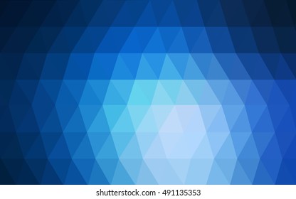 Dark blue triangle mosaic template. A completely new color illustration in a vague style. Brand-new style for your business design.