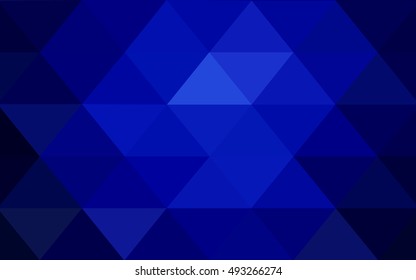 Dark blue triangle mosaic template. Brand-new colored illustration in blurry style with gradient. The template can be used as a background for cell phones.