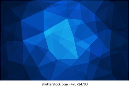 Dark blue triangle mosaic template. Shining illustration, which consist of triangles. The completely new template can be used for your brand book.