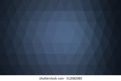 Dark blue triangle mosaic template. Triangular geometric sample with gradient.  A new texture for your design.