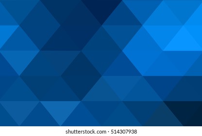 Dark blue triangle mosaic template. A vague abstract illustration with gradient. A completely new template for your business design.