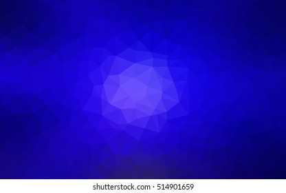Dark blue triangle mosaic template. Triangular geometric sample with gradient.  A new texture for your design.