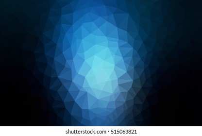 Dark blue triangle mosaic template. Creative illustration in halftone style with gradient. The template can be used as a background for cell phones.
