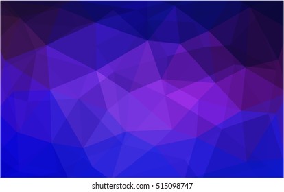 Dark blue triangle mosaic template. Shining illustration, which consist of triangles. A new texture for your design.