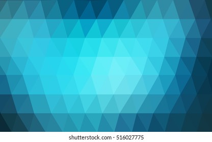 Dark blue triangle mosaic template. Geometric illustration in Origami style with gradient.  Brand-new style for your business design.